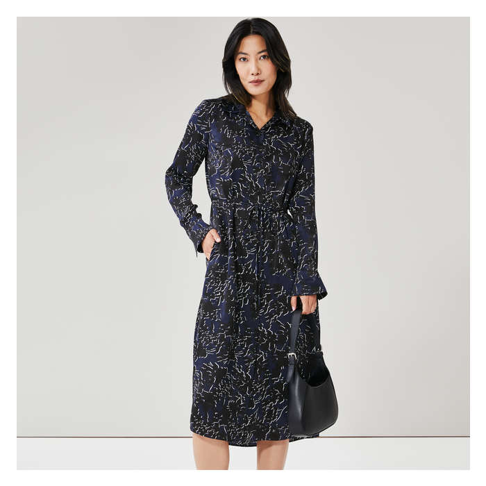 Women's Satin Shirt Dress